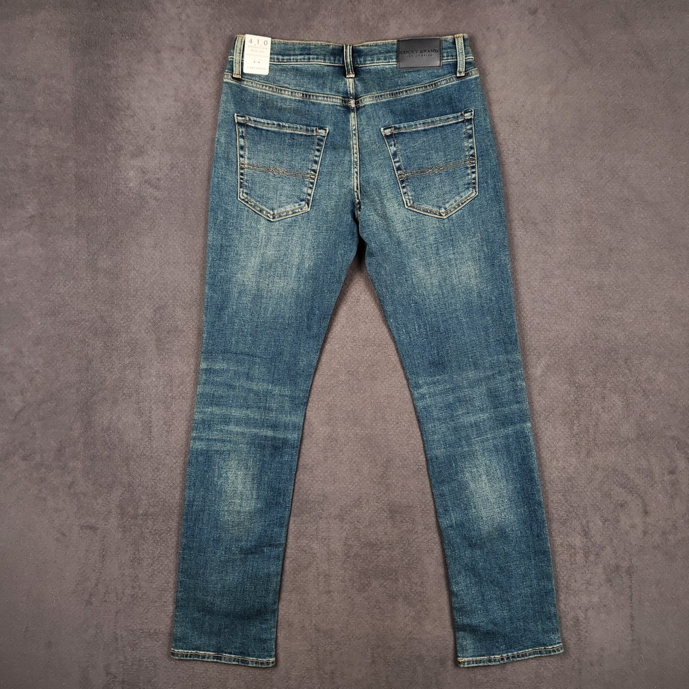 Lucky Brand 410 Athletic Slim Jeans Mens 29x32 Blue Medium Wash Denim 7M12409 - Picture 2 of 10